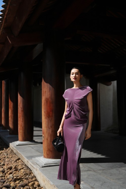 Sixdo Purple Taro Velvet Mermaid Skirt